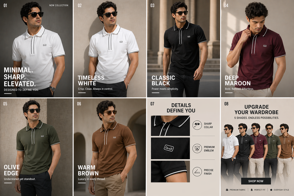 Premium Eye Brick Knit Lycra Polo