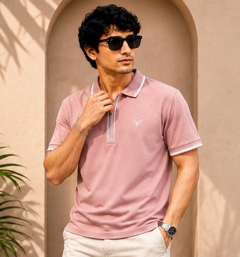 Premium HD Pique Lycra Zipper Polos