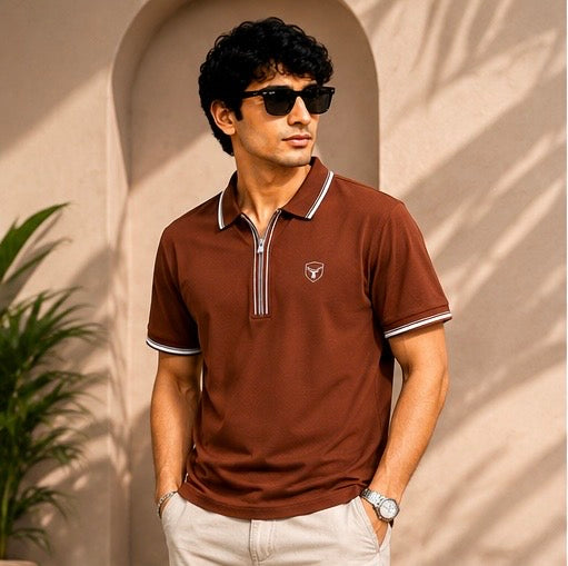 Premium HD Pique Lycra Zipper Polos