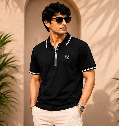 Premium HD Pique Lycra Zipper Polos