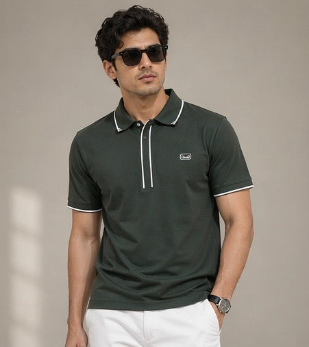 Premium Eye Brick Knit Lycra Polo