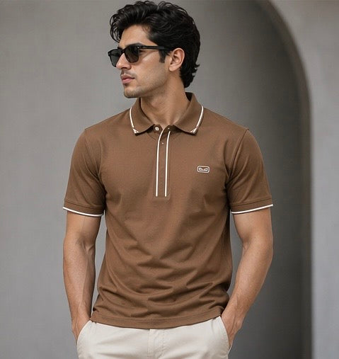 Premium Eye Brick Knit Lycra Polo
