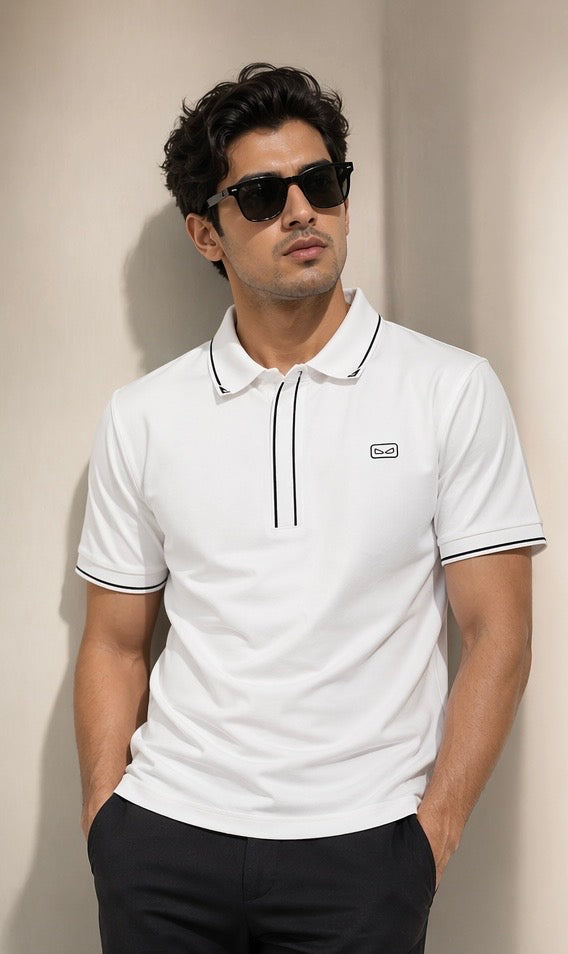 Premium Eye Brick Knit Lycra Polo