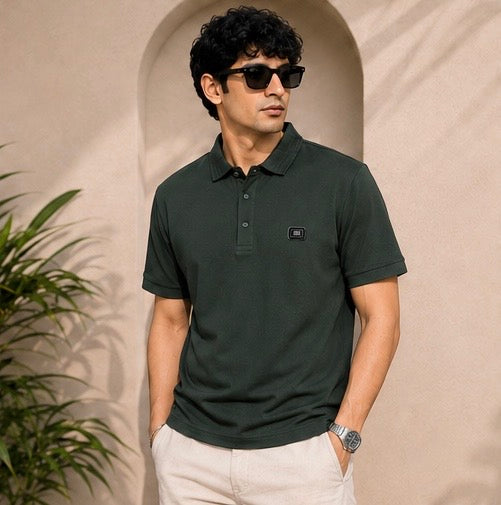 BRICK KNIT COLLAR TSHIRT