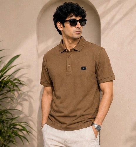 BRICK KNIT COLLAR TSHIRT
