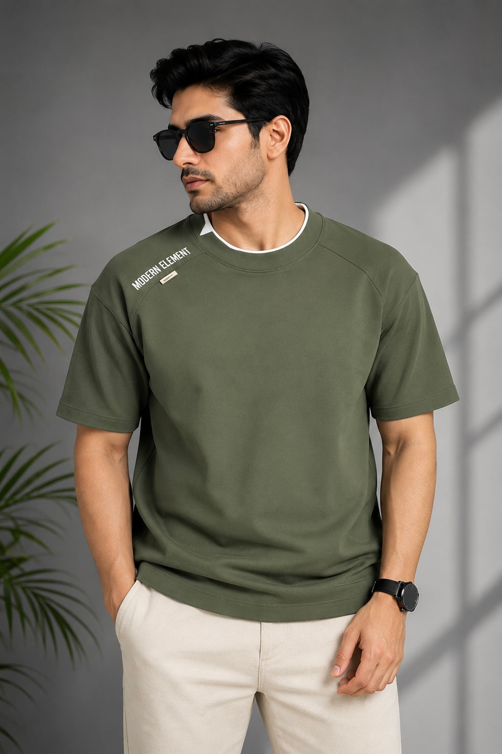 MODERN ELEMENT STYLISH CUT ROUND NECK