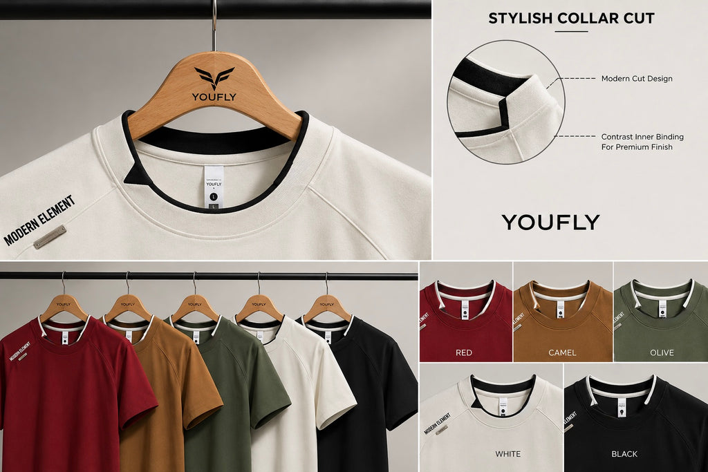MODERN ELEMENT STYLISH CUT ROUND NECK