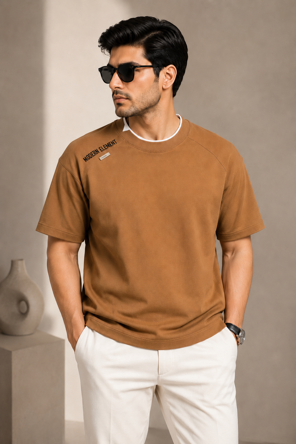MODERN ELEMENT STYLISH CUT ROUND NECK