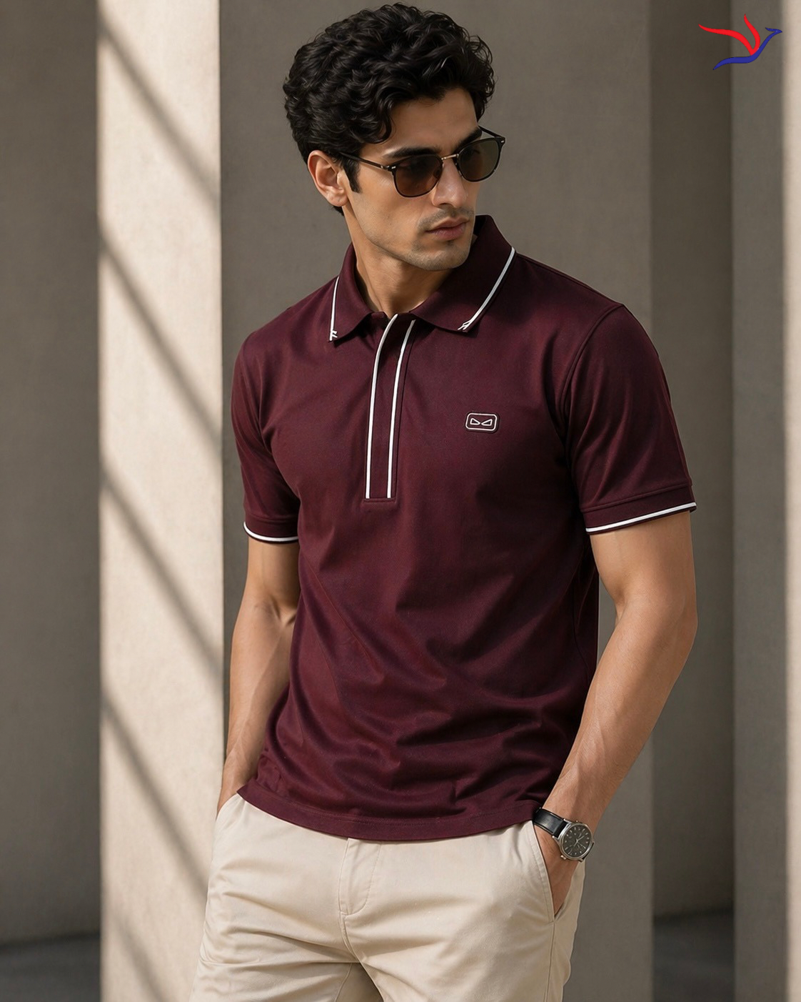 Premium Eye Brick Knit Lycra Polo