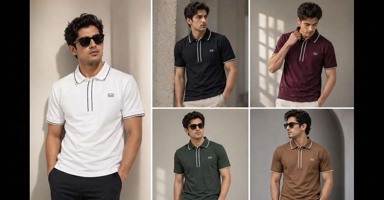 Premium Eye Brick Knit Lycra Polo