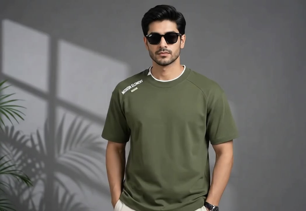MODERN ELEMENT STYLISH CUT ROUND NECK